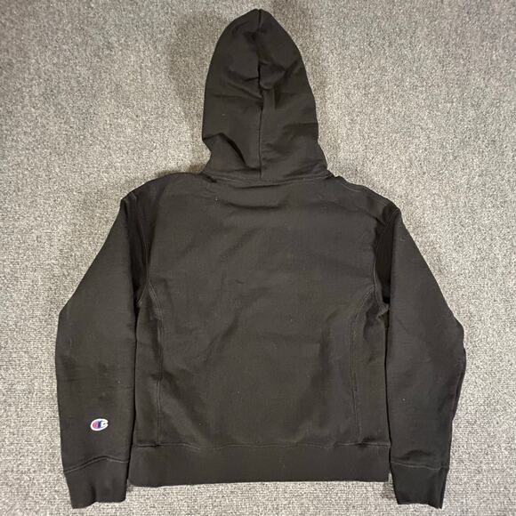 Champion Reverse Weave Hoodie Women's Small‎ Black Heavy Weight Pullover - Picture 2 of 8